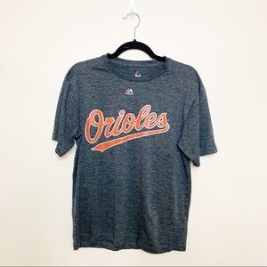 Majestic Grey Orioles MLB Graphic Tee Medium